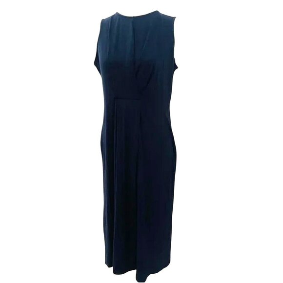 J. Jill Wearever Collection WE Navy Blue Pleated Midi Dress Size 2X 18 20 Plus - Picture 5 of 9